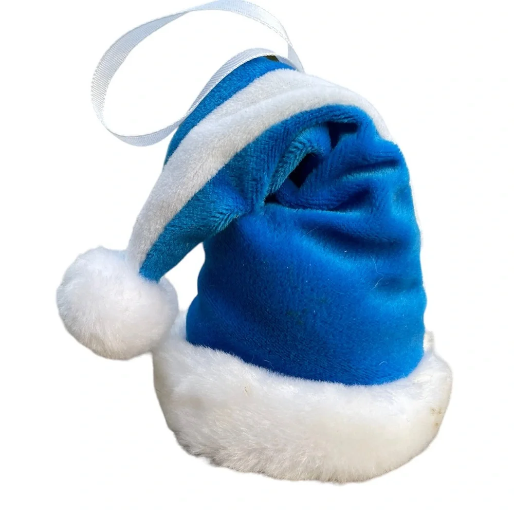 University of Kansas Jayhawks Santa Hat Stuffed Ornament Vintage 4.5” Tall